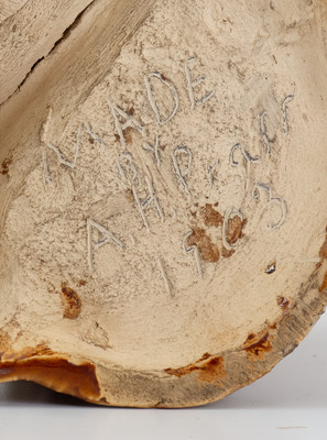 Exceptional Fulper Pottery (Flemington, NJ) Rockingham Raccoon Match Holder,