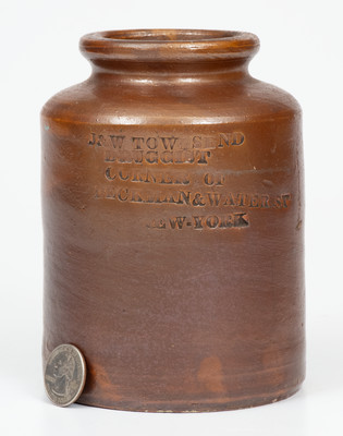 Fine Small-Sized New York City Stoneware Druggist s Jar