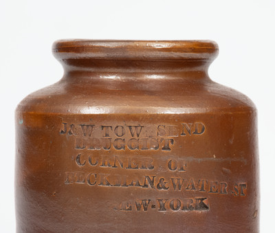 Fine Small-Sized New York City Stoneware Druggist s Jar