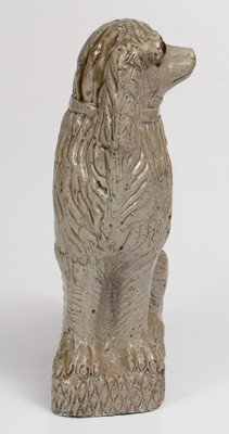 Very Rare Anna Pottery Figure of a Spaniel with Glass Eyes, circa 1880