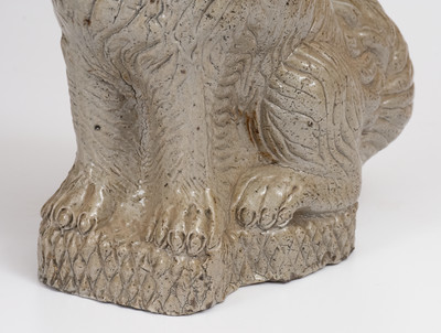 Very Rare Anna Pottery Figure of a Spaniel with Glass Eyes, circa 1880