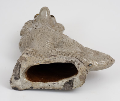 Very Rare Anna Pottery Figure of a Spaniel with Glass Eyes, circa 1880