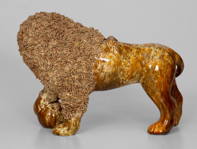 Flint Enamel Figure of a Lion, attrib. Lyman, Fenton & Co., Bennington, VT, circa 1849-1852