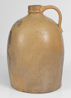 Scarce Ohio Stoneware Jug w/ Cobalt Decoration of a Man's Bust, circa 1875