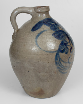 Three-Gallon Mogadore, Ohio Stoneware Jug w/ Elaborate Cobalt Floral Decoration