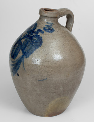 Three-Gallon Mogadore, Ohio Stoneware Jug w/ Elaborate Cobalt Floral Decoration