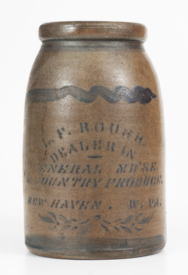 Rare New Haven, West Virginia Stoneware Advertising Canning Jar