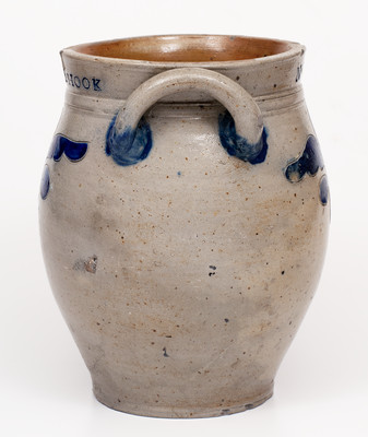 Exceedingly Rare and Important Thomas W. Commeraw 18th Century Stoneware Jar, COERLEARS HOOK / N. YORK