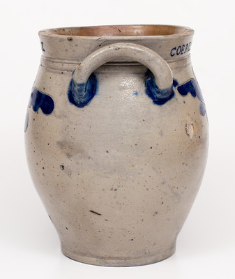 Exceedingly Rare and Important Thomas W. Commeraw 18th Century Stoneware Jar, COERLEARS HOOK / N. YORK