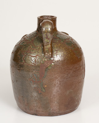 Rare Glazed Early-Period Stoneware Face Jug, attrib. Brown Family, Atlanta, GA or Arden, NC, first quarter 20th century