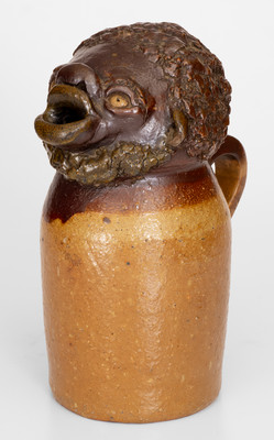 Very Rare Florida or Alabama Stoneware Face Jug, late 19th century