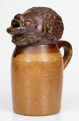 Very Rare Florida or Alabama Stoneware Face Jug, late 19th century