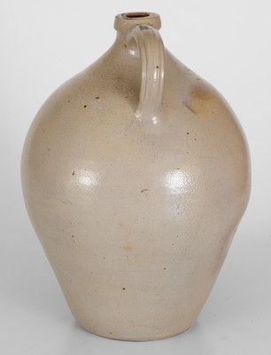 I. SEYMOUR / TROY, New York Stoneware Jug w/ Incised Bird Decoration, circa 1830