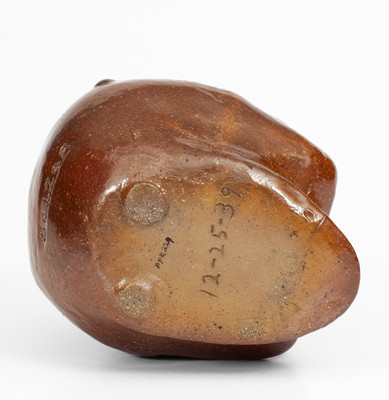 Rare Sewer Tile Sculpture of a Skull, Signed and Dated