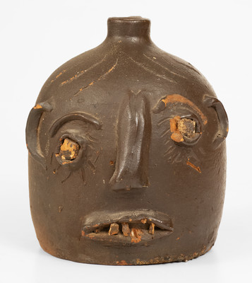 Meaders Family Face Jug w/ Rock Eyes and Teeth, early 20th century