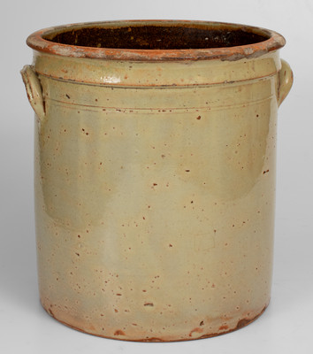 Rare L. JOHNSON (Lorenzo Johnson, Newstead, Erie County, NY) Redware Jar, c1850-1886