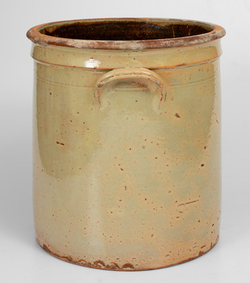 Rare L. JOHNSON (Lorenzo Johnson, Newstead, Erie County, NY) Redware Jar, c1850-1886