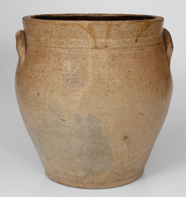 Rare Four-Gallon Brooklyn, Michigan Stoneware Advertising Jar, attrib. S. Hart, Fulton, NY, mid 19th century