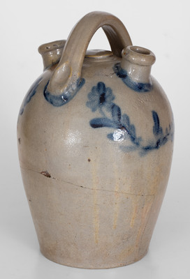 Very Rare J. WEAVER (Beaver) Stoneware Harvest Jug w/ Cobalt Floral Decoration, circa 1865