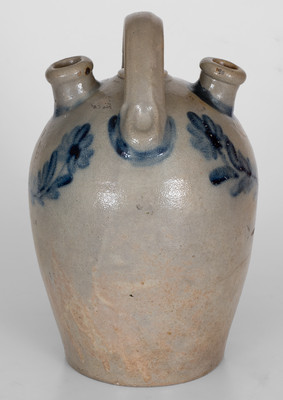 Very Rare J. WEAVER (Beaver) Stoneware Harvest Jug w/ Cobalt Floral Decoration, circa 1865