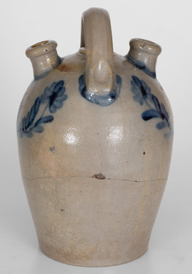 Very Rare J. WEAVER (Beaver) Stoneware Harvest Jug w/ Cobalt Floral Decoration, circa 1865