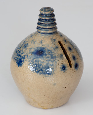 Cobalt-Decorated Stoneware Bank, Northeastern U.S. origin, circa 1830