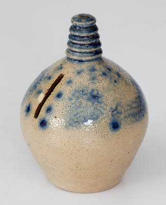 Cobalt-Decorated Stoneware Bank, Northeastern U.S. origin, circa 1830