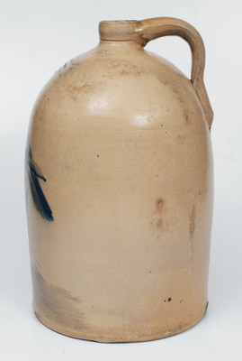 Exceptional CHATHAM (Canada West) Stoneware Advertising Jug w/ Elaborate Bird-on-Branch Decoration