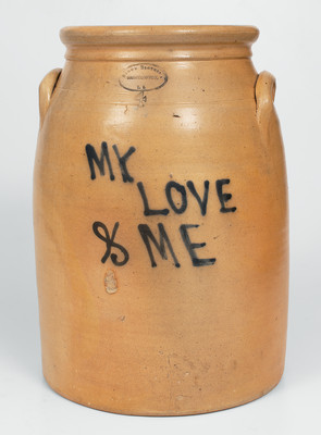 Very Rare BROWN BROS. / HUNTINGTON, Long Island Stoneware Jar Inscribed 