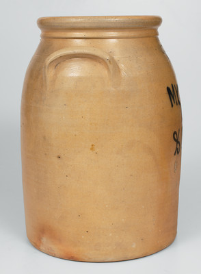 Very Rare BROWN BROS. / HUNTINGTON, Long Island Stoneware Jar Inscribed 