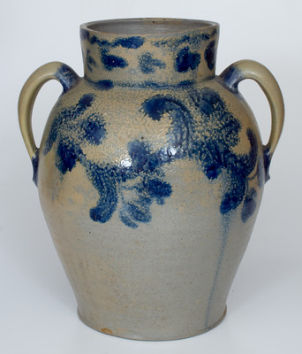 Extremely Rare E. PARR Stoneware Water Cooler, Elisha Parr, Baltimore, MD, circa 1825