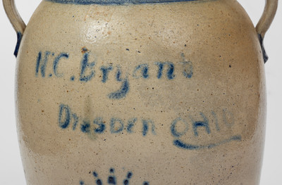 Extremely Rare N. C. Bryant / Dresden, Ohio Stoneware Water Cooler, Muskingum County, Ohio, circa 1880