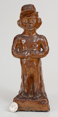 Sewer Tile Sculpture of Andrew Jackson, Inscribed "OLD HICKRY(sic)," probably OH, late 19th or early 20th century.