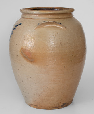 Six-Gallon Ohio Stoneware Jar w/ Cobalt Tree Decoration, third quarter 19th century