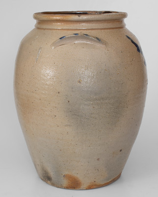 Six-Gallon Ohio Stoneware Jar w/ Cobalt Tree Decoration, third quarter 19th century