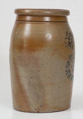 J.E. ENEIX / NEW GENEVA / PA Cobalt-Decorated Stoneware Jar, circa 1875