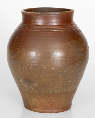 BOSTON Iron-Decorated Stoneware Jar (Frederick Carpenter, Charlestown, MA, early 19th century)