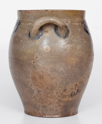 Attrib. Clarkson Crolius, Sr., Manhattan, NY Stoneware Jar w/ Cobalt Drape Decoration, early 19th century