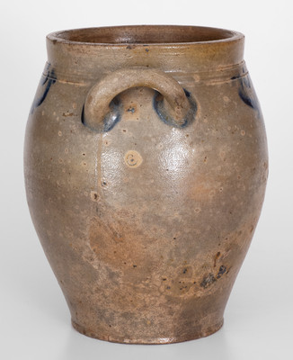 Attrib. Clarkson Crolius, Sr., Manhattan, NY Stoneware Jar w/ Cobalt Drape Decoration, early 19th century