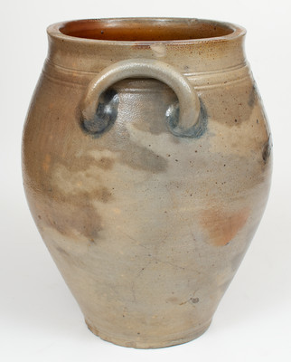 Four-Gallon Connecticut Stoneware Jar w/ Incised Floral Decoration, early 19th century