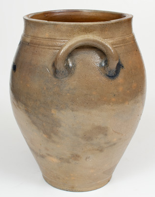 Four-Gallon Connecticut Stoneware Jar w/ Incised Floral Decoration, early 19th century