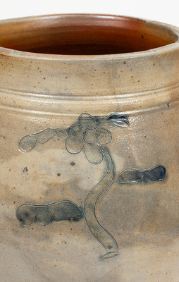Four-Gallon Connecticut Stoneware Jar w/ Incised Floral Decoration, early 19th century