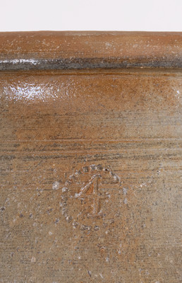 Four-Gallon Western Pennsylvania Stoneware Jar w/ Elaborate Cobalt Floral Decoration