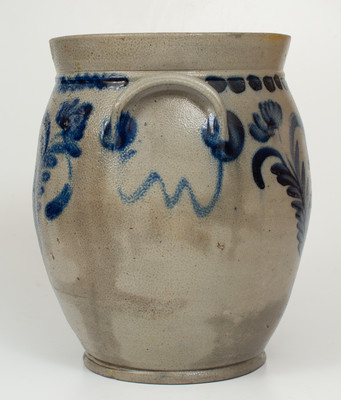 4 Gal. Remmey Pottery, Philadelphia, PA Stoneware Jar w/ Bold Floral Decoration