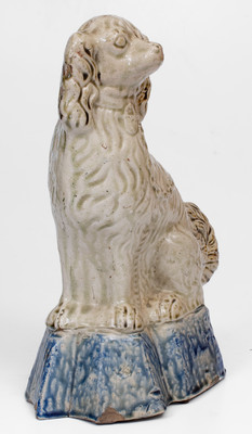Midwestern Stoneware Spaniel on Cobalt Base, Anna Pottery / Texarkana Pottery School