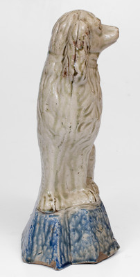 Midwestern Stoneware Spaniel on Cobalt Base, Anna Pottery / Texarkana Pottery School