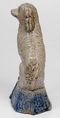 Midwestern Stoneware Spaniel on Cobalt Base, Anna Pottery / Texarkana Pottery School