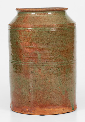 Very Rare J. L. Blaney / Cookstown, PA Redware Jar (Fayette County, Pennsylvania)