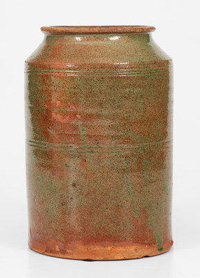 Very Rare J. L. Blaney / Cookstown, PA Redware Jar (Fayette County, Pennsylvania)