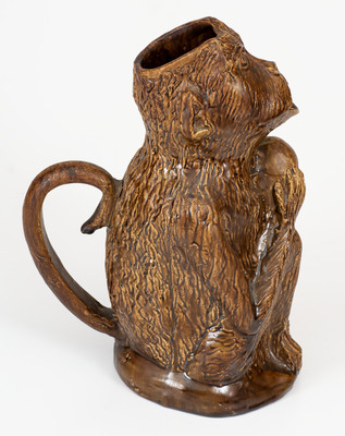 Extremely Rare Oakwood Pottery / Dayton, Ohio Figural Monkey Pitcher